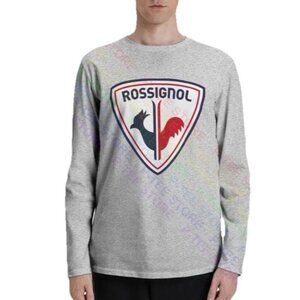 Rossignol Cyrus Men's Sz L Gray Long Sleeve Tee Shirt Rooster Logo On Front